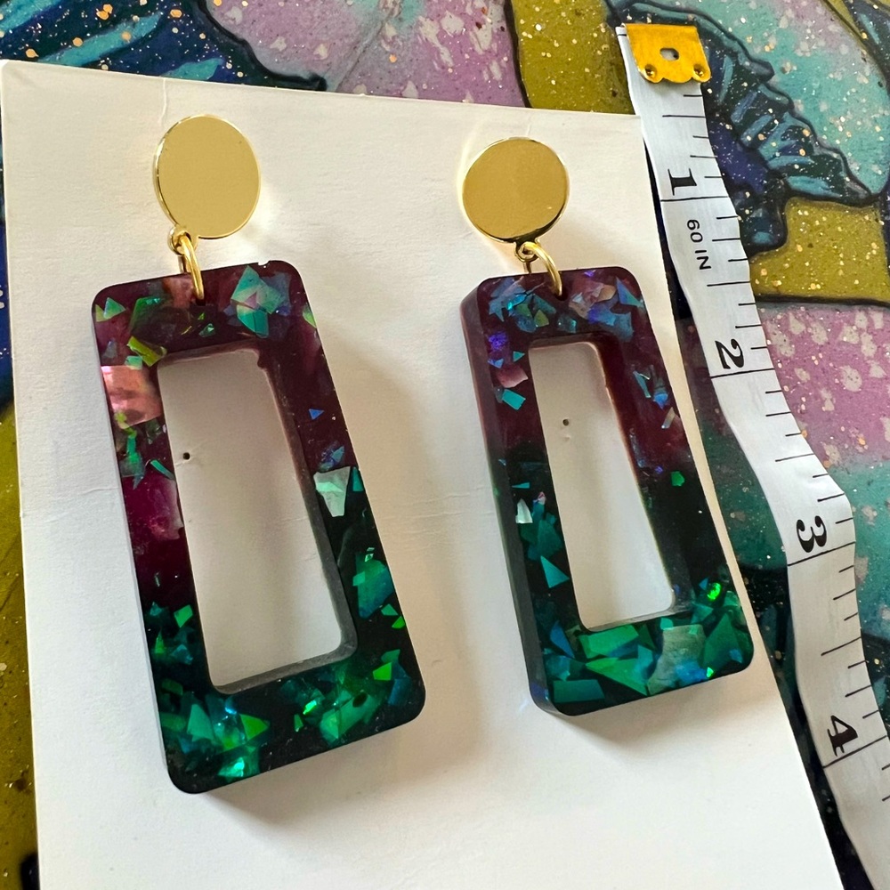 Gold & Acrylic Earrings